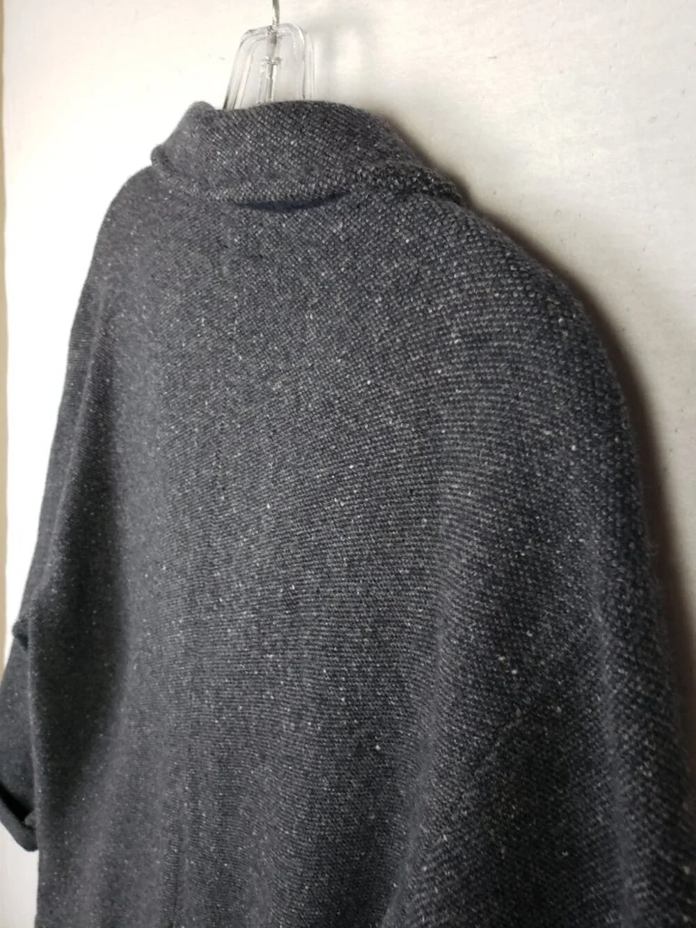 J CREW Sweater-Blazer Wool Blend Donegal Birdseye Charcoal Gray size M Preppy